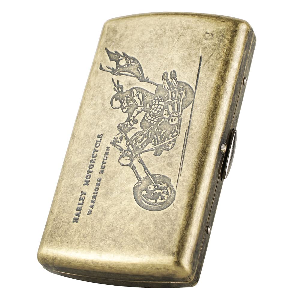Retro Metal Cigarette Case King Size for Man Women 85mm Tobacco Box 16 Capacity Sturdy Double Sided Spring Clip Open Pocket Holder Protective Security Wallet Vintage Bronze Birthday Christmas Gifts