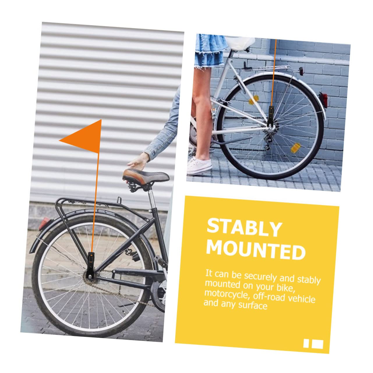 TOYANDONA 3 Series Soporte De Bandera De Seguridad para Bicicleta De Soporte De Montaje para Banderas Accesorios De Ciclismo Duraderos Y Resistentes Al Viento 5 Piezas X 3