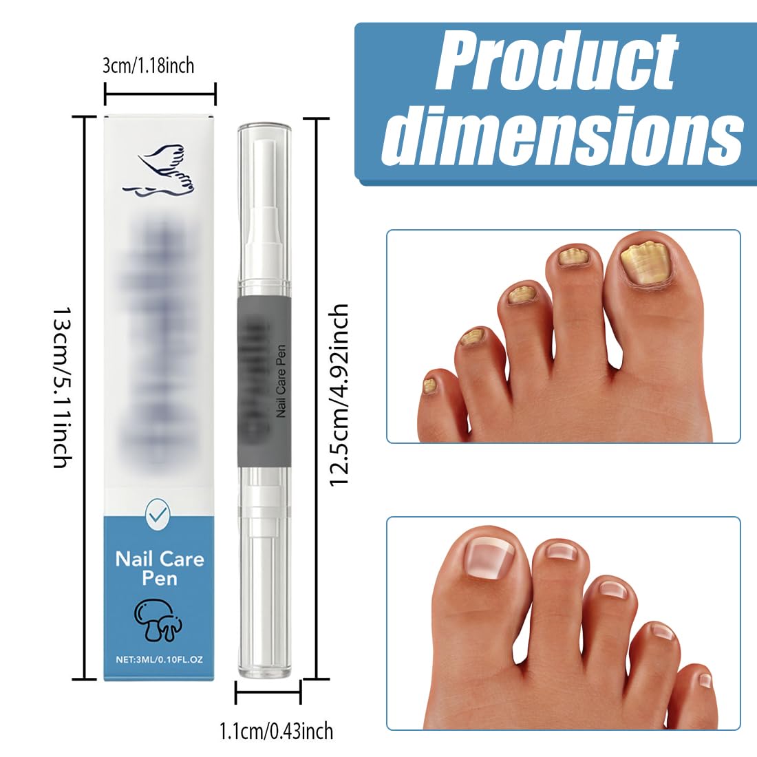 Penna per la Cura delle Unghie, Ingredienti Naturali, Ammorbidisce la Cuticola e Ripristina la Naturale lucentezza delle Unghie, 3 ml