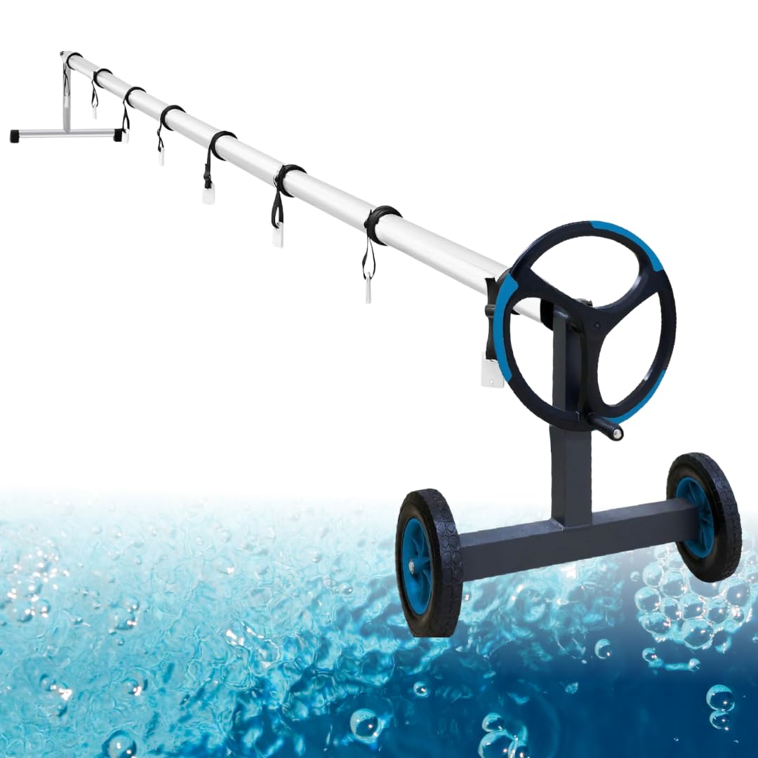 acquaverde | Rullo Avvolgitore per Telo Piscina in Alluminio | 3 Tubolari da 2,15 m Ø80mm | Adatto per Piscine da 3-5 m | Ideale per Copertura Termica o Solare