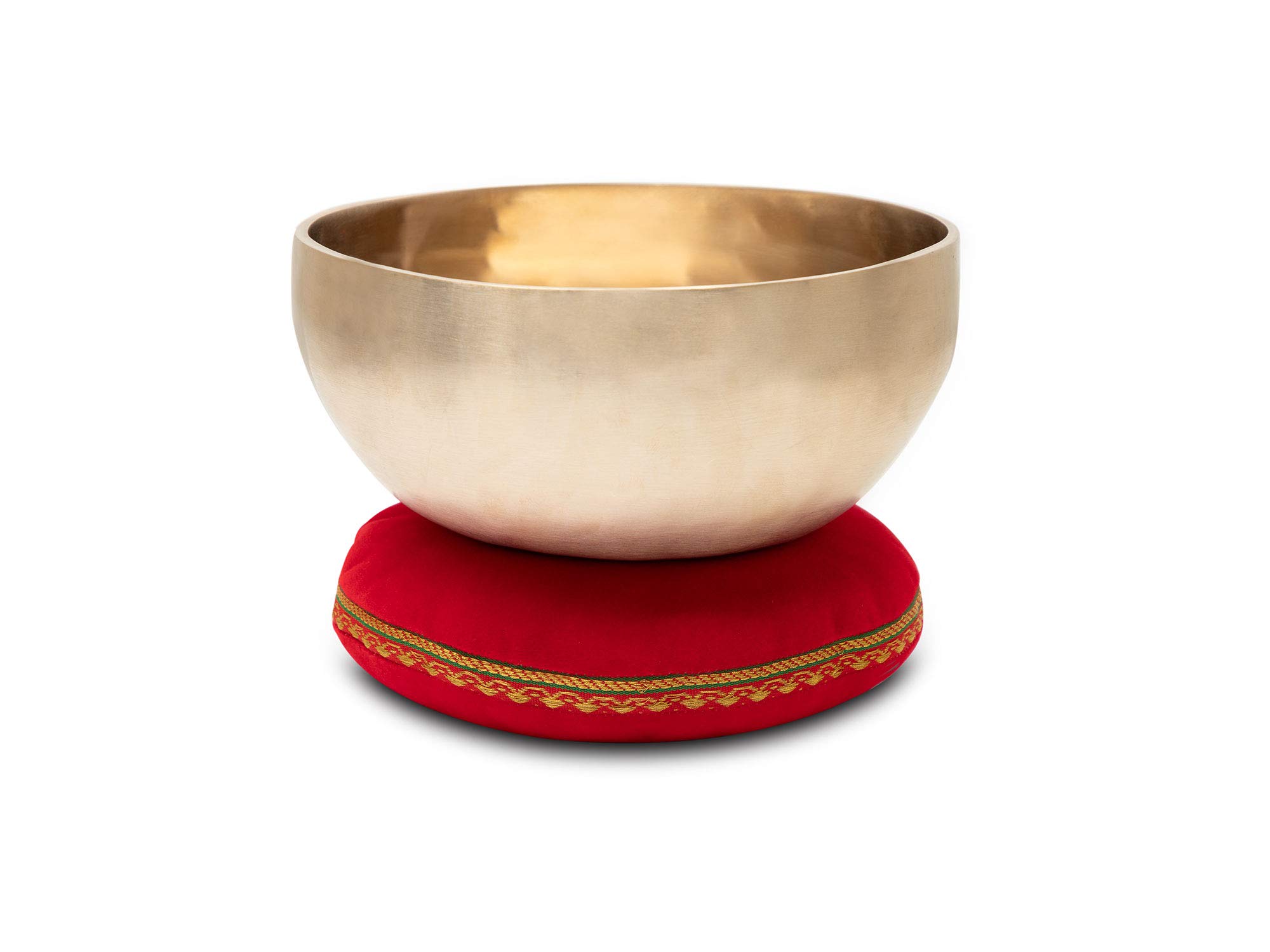 Set Campana Tibetana Terapeutica XDrum Tonalità A Con Cuscino, Colore: oro | Campana tibetana battuta a mano per chakra della fronte (Ajna), Accordata su Tonalità A, Lega di 7 metalli diversi