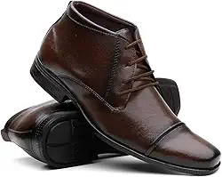 Sapato Social Masculino Cano Médio Em Couro Confortável