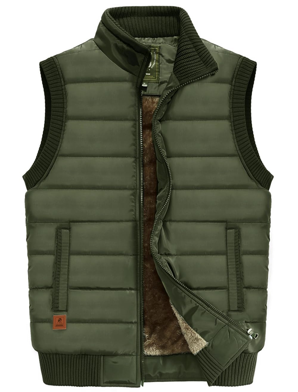 VtuAOL Men's Outerwear Vest for Men Winter Puffer Vests Fleece Lined Outdoor Warm Sleeveless Jackets