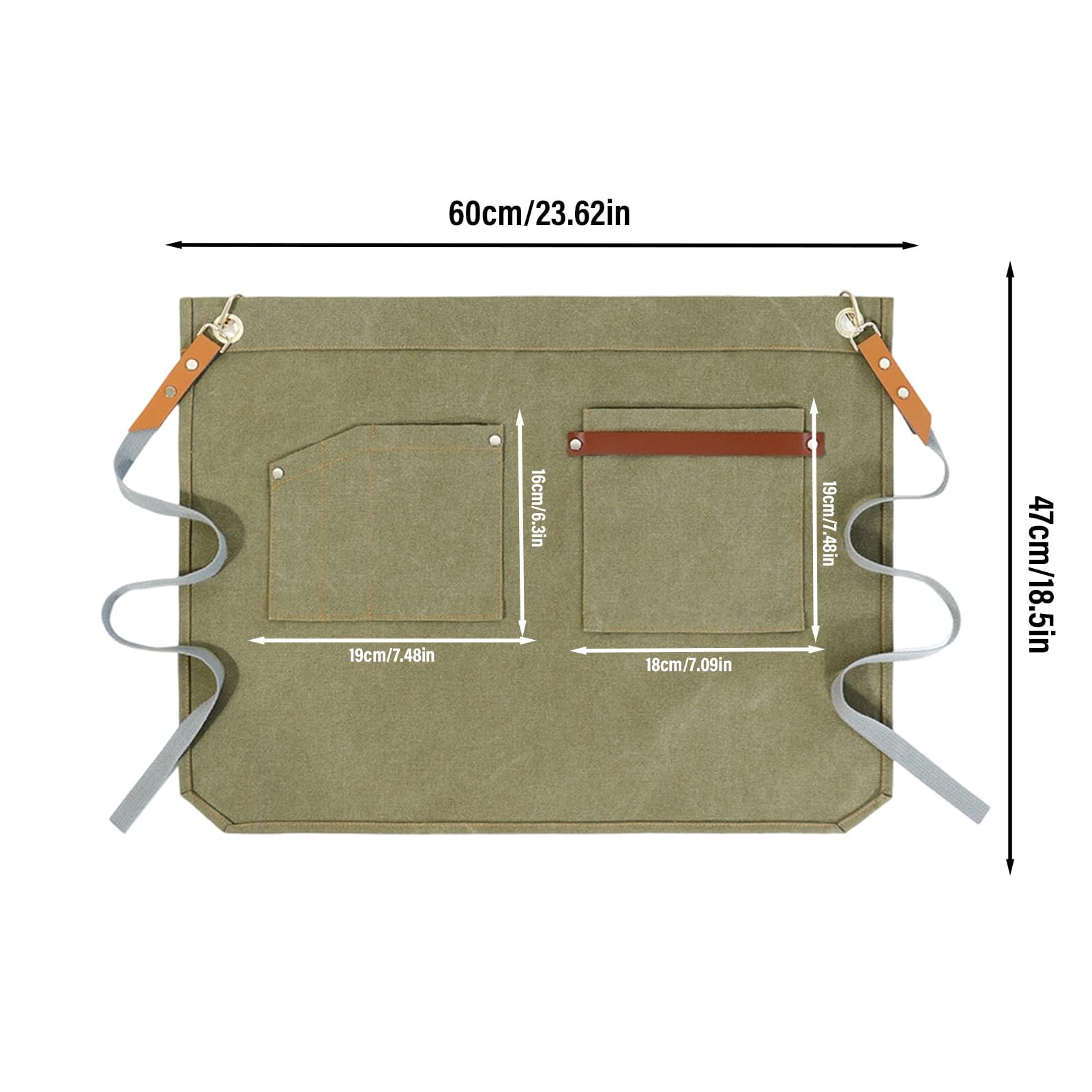 Grembiule da donna – Forniture per la pulizia del barista | Mezzo grembiuli con tasche – per cucina, casa, pub, caffetteria, ristorante, appartamento, fattoria, camerieri