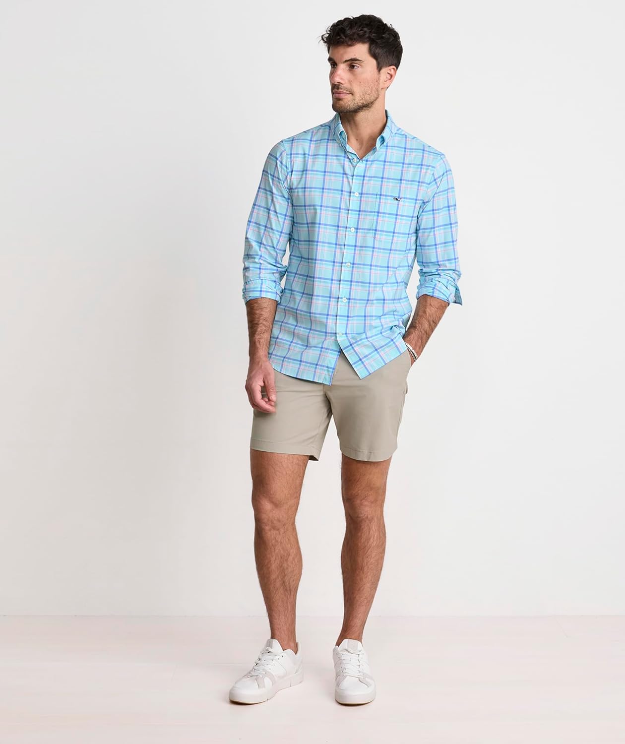 Vineyard Vines Men's Coconut Key Plaid Featherweight Performance Shirt