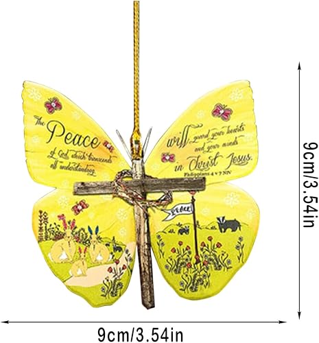 Miniatura 3 de Muised Adornos de Jesús adornos de mariposas mariposas cristianas cruzadas adornos de árbol de Navidad adornos grandes para árbol de Navidad