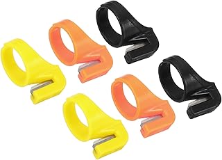 PATIKIL Plastic Quilting Sewing Thread Cutter Ring, 6 Pcs Yarn Cutter Ring Finger Sewing Rings Cutting Tool for Cutting Yarn Fish Line Craft, 3Color