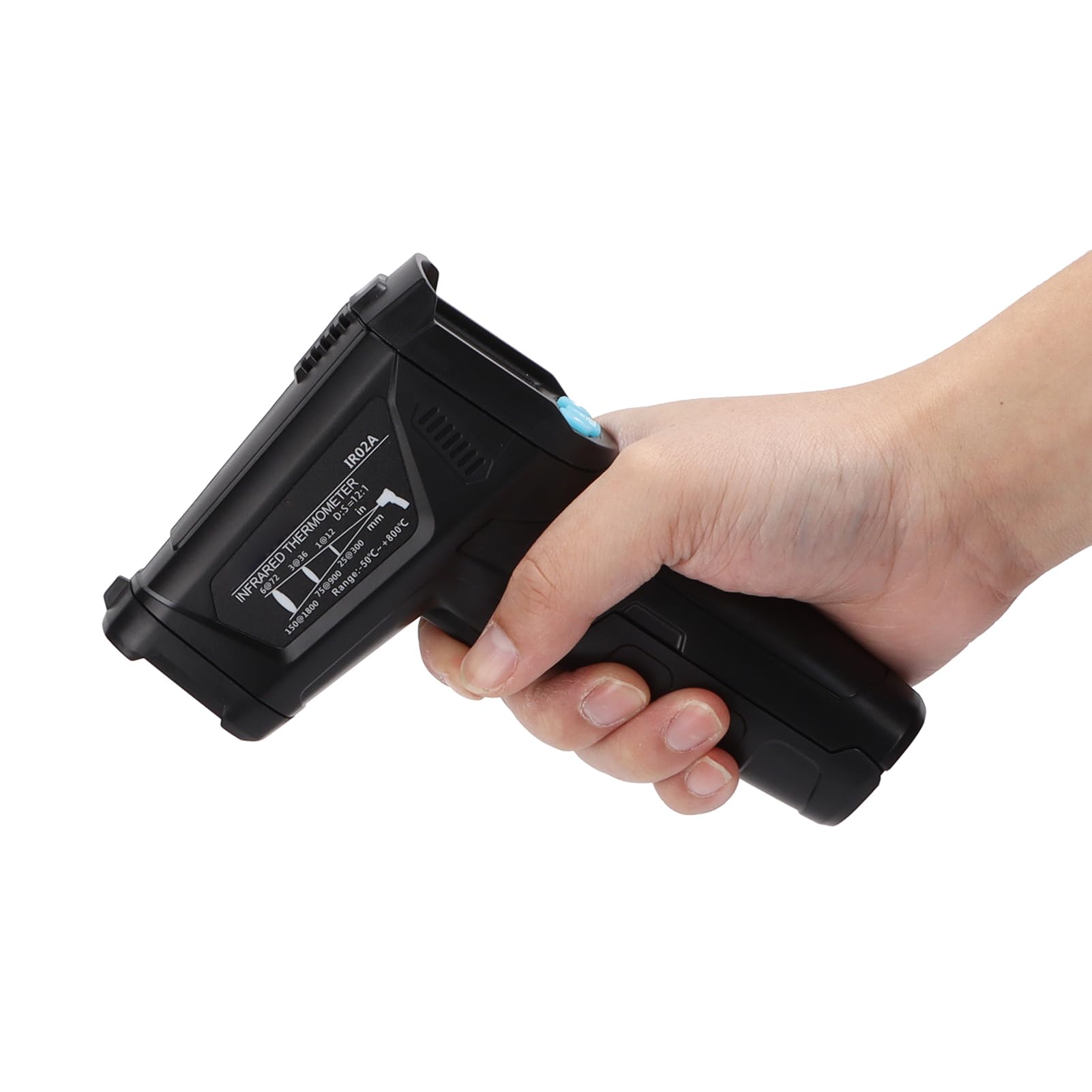 Termómetro infrarrojo IR02A - Medidor de temperatura digital sin contacto con rango de -50 ℃ a 800 ℃ - Emisividad ajustable y pantalla a color - para sistemas de aire