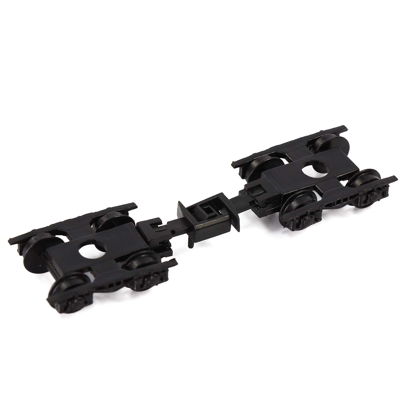 Evemodel 24 Pezzi di Treno Modello Scala N 1:160 Pom Carrelli con accoppiatori 36" Ruote in plastica