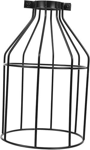 Beaupretty Decoración retro, decoración retro, decoración retro, protector de bombilla de metal, soporte de lámpara de hierro, cubierta de lámpara