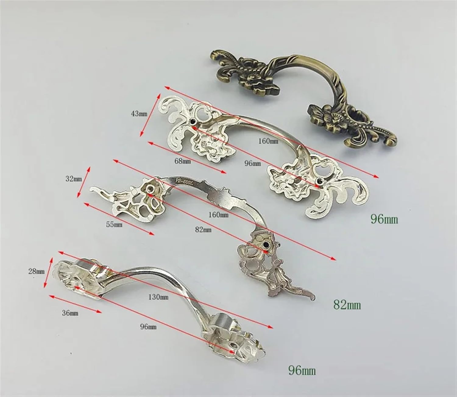 Furniture Hardware Handle Kitchen Cabinets Sliding Door Drawer Wardrobe Cupboard Dresser Handle Pull 2Pcs(Silver-64mm)