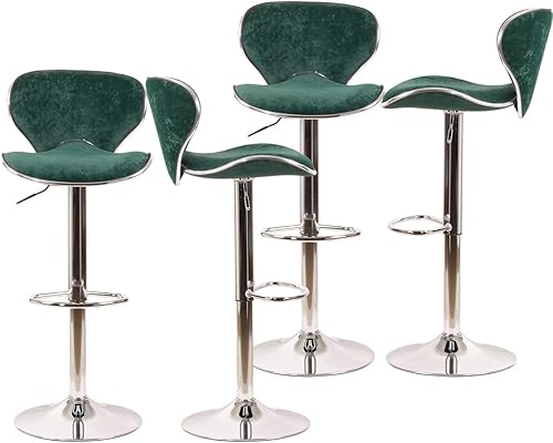 Miniatura 33 de Magshion Juego de 4 taburetes de bar giratorios ajustables de piel sintética para mostrador de comedor Negro -,Marrón,Canela/Escapada