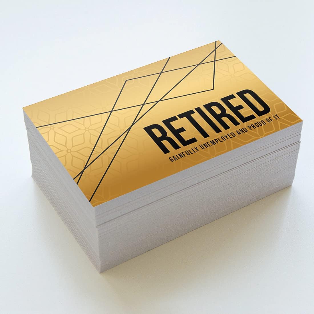 Andaz Press Funny Retirement Business Cards, Gainfully Unemployed Retired Business Cards for Men, Women, Boss Farewell Office Coworkers, Employees, Friend, Retirement Gag Ideas, 100-Pack, 2 x 3.5-Inch