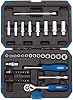 Draper 14 47 Piece Square Drive Metric Socket Set | Micrometre Reversible Hand Tool |Soft Grip Ratchet | 21 Metrics Sockets Mechanics Car Tools | Professional Plastic Storage Case | 16355