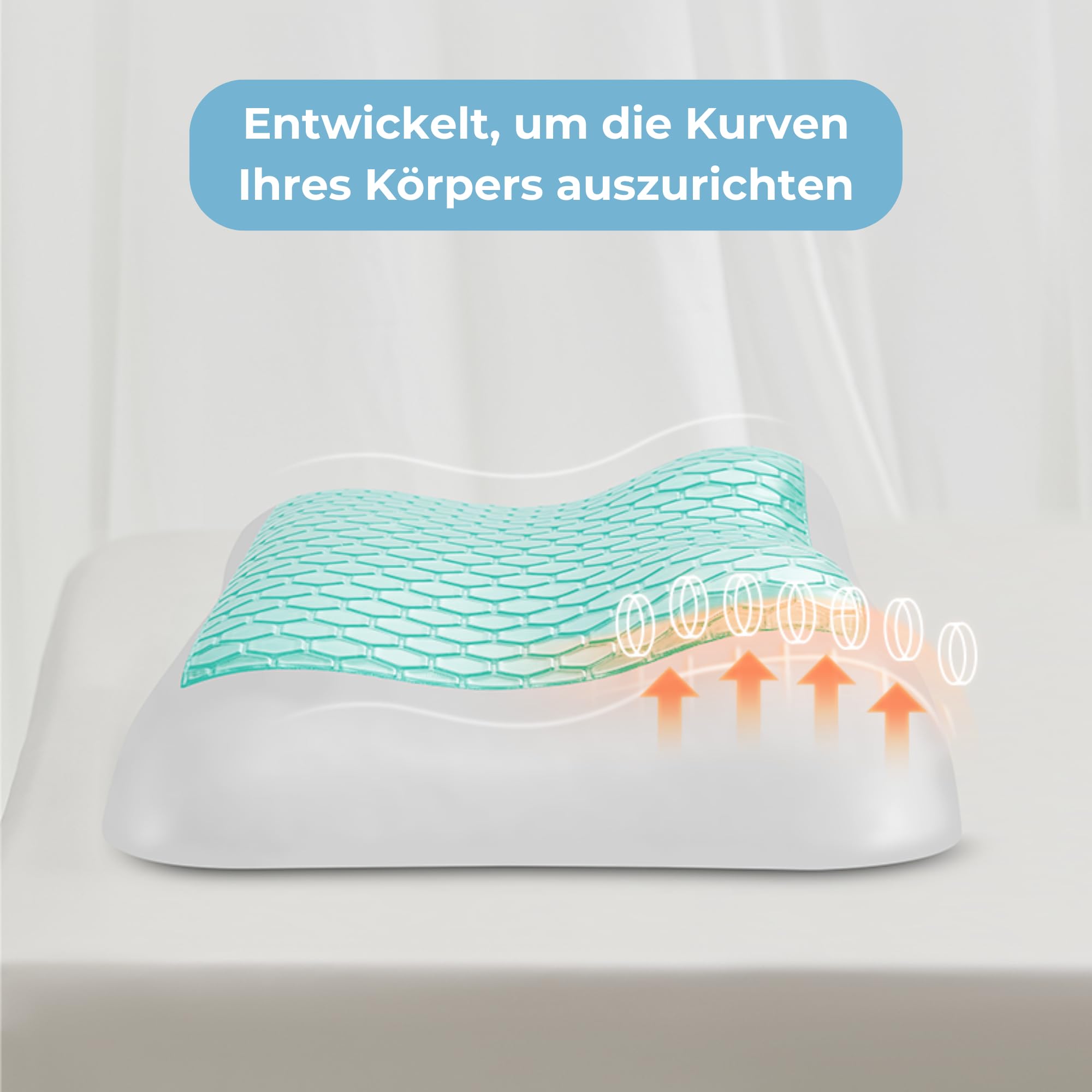 Amazon｜7C 冷却ジェル枕 - ゼリーメモリーフォーム枕 横向きで寝る方