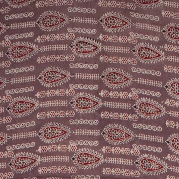 Image of Ethnics of Kutch Womenss Ajrakh Modal Silk Natural Dye Hand Block Print Saree with Blouse Piece - 5.5 Mtr Length