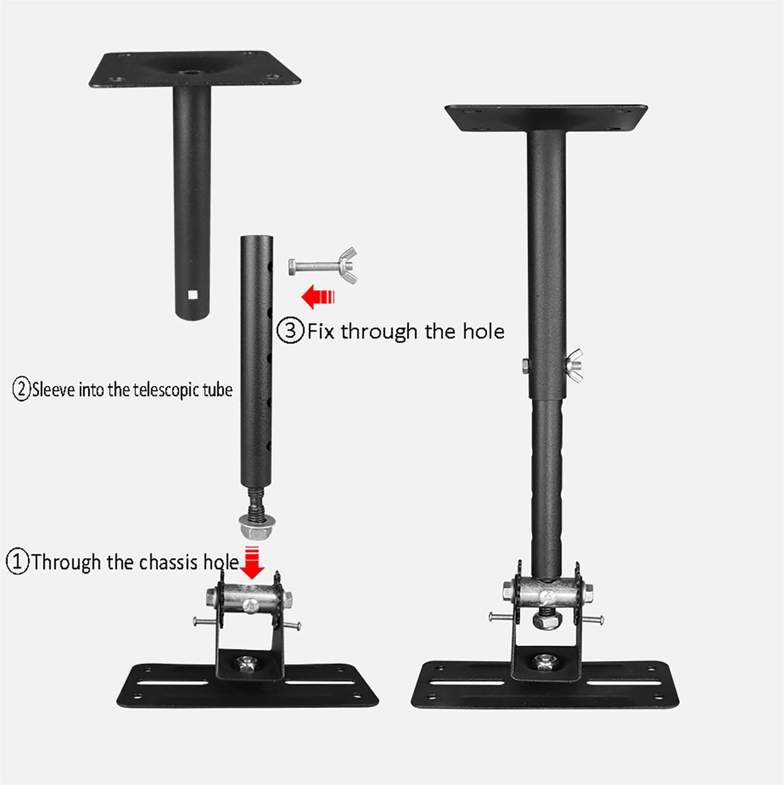 TEmkin Soporte para Altavo,1 par montado en la Pared, Puede soportar una Carga de 88 lb/40 kg, Adecuado para Altavoces de Paquete de Tarjeta y Altavoces Profesionales