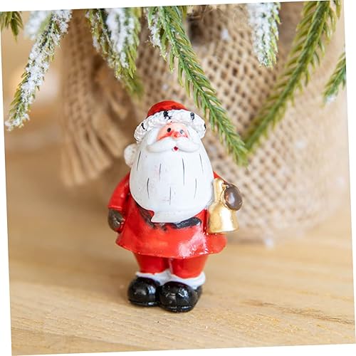 Miniatura 8 de VILLCASE 4 piezas de figuras de Papá Noel en miniatura de Navidad DIY caja de teléfono DIY mini figuras de Santa resina figura de Santa Claus