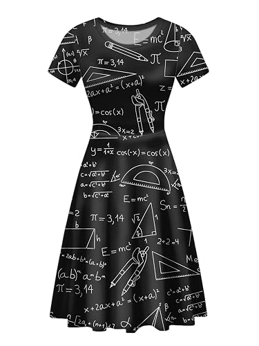 POLERO Women Puffy Swing Elegant Party Midi Dresses Short Sleeve