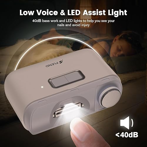 Miniatura 3 de Cortaúñas eléctrico, cortaúñas automático 2 en 1, recortador de uñas eléctrico de 2 velocidades con luz LED, cortaúñas eléctrico para bebés, niños,