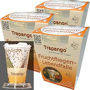 Trapango Fruchtfliegen-Lebendfalle (3er-Pack)