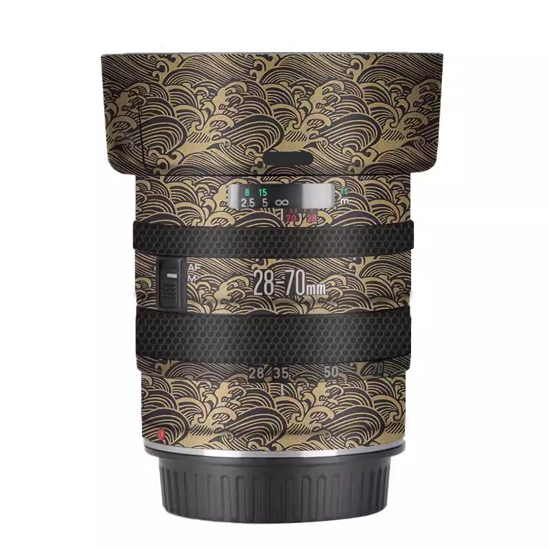 Bouchon Canon EF 28-70 mm F3.5-4.5 II autocollant dore objectif photo