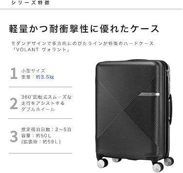 Samsonite Volant Spinner Expandable Suitcase Carry Case, matte black