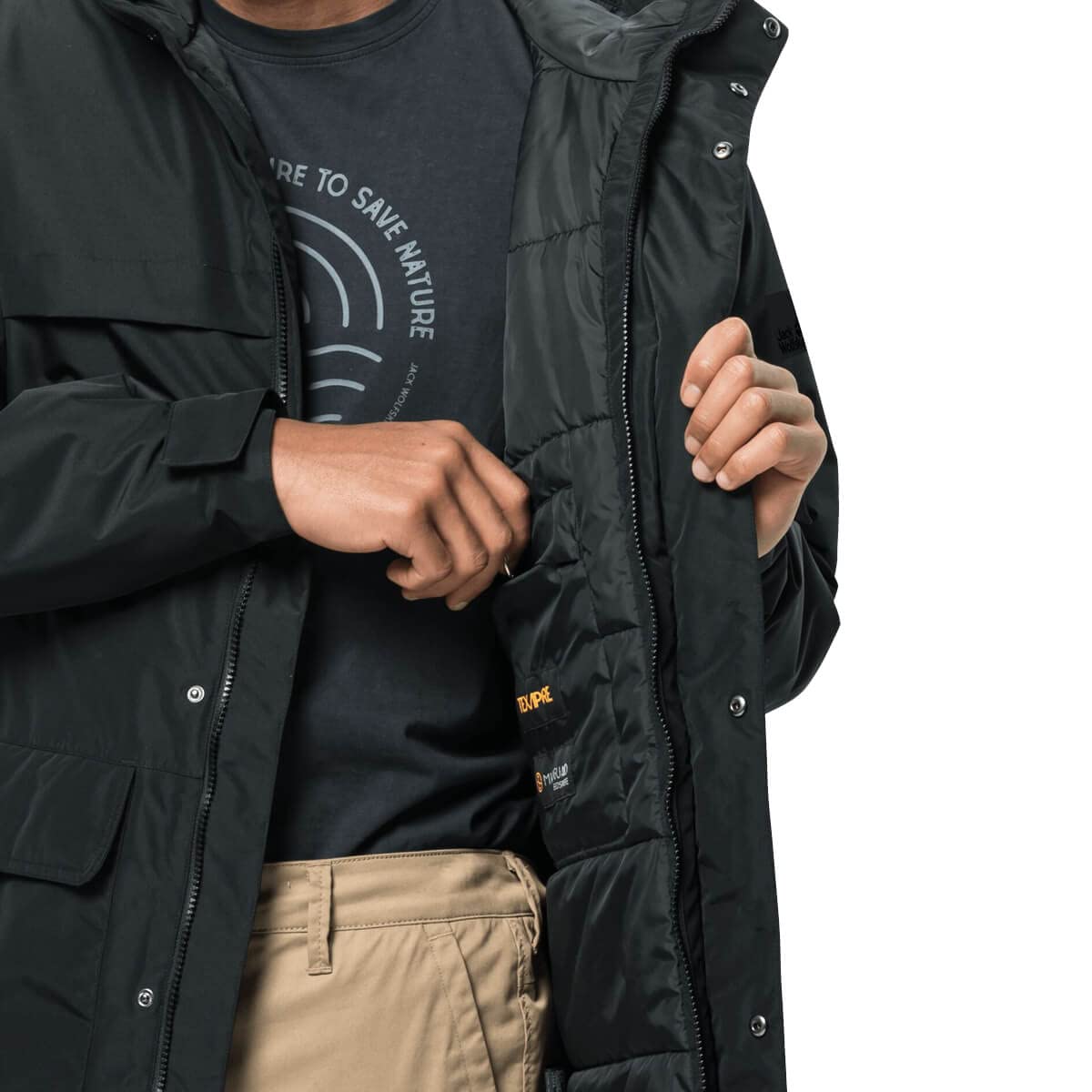 Jack Wolfskin Winterlager kurtka parka, czarna, S męska