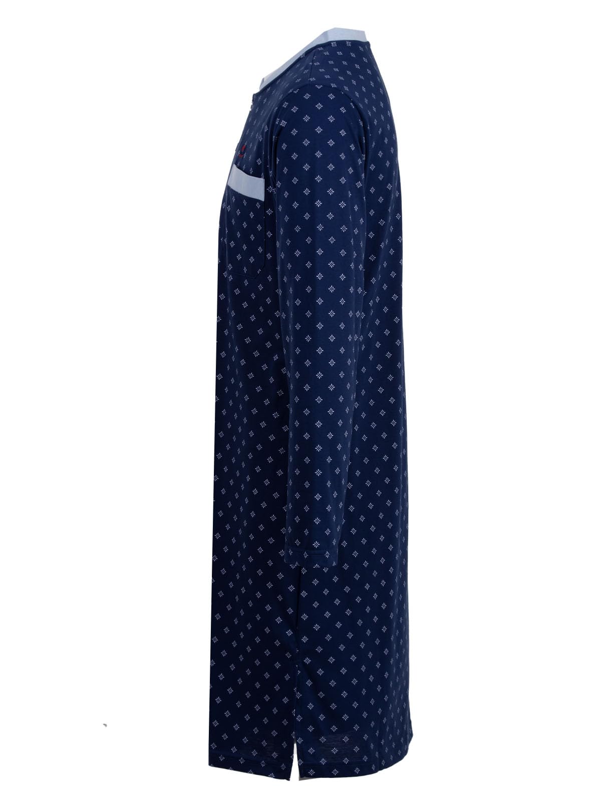 Camisón de manga larga para hombre con brújula y bolsillo en el pecho con botones, talla M-3