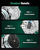 Vista 6 de Compresor de aire acondicionado SCITOO compatible con Cosechadora Internacional para 4200 6.0L 2002-2006, Compresor de aire acondicionado compatible