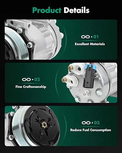 Miniatura 6 de SCITOO Compresor de CA apto para cosechadora internacional para 4200 6.0L 2002-2006, compresor de aire acondicionado apto para cosechadora