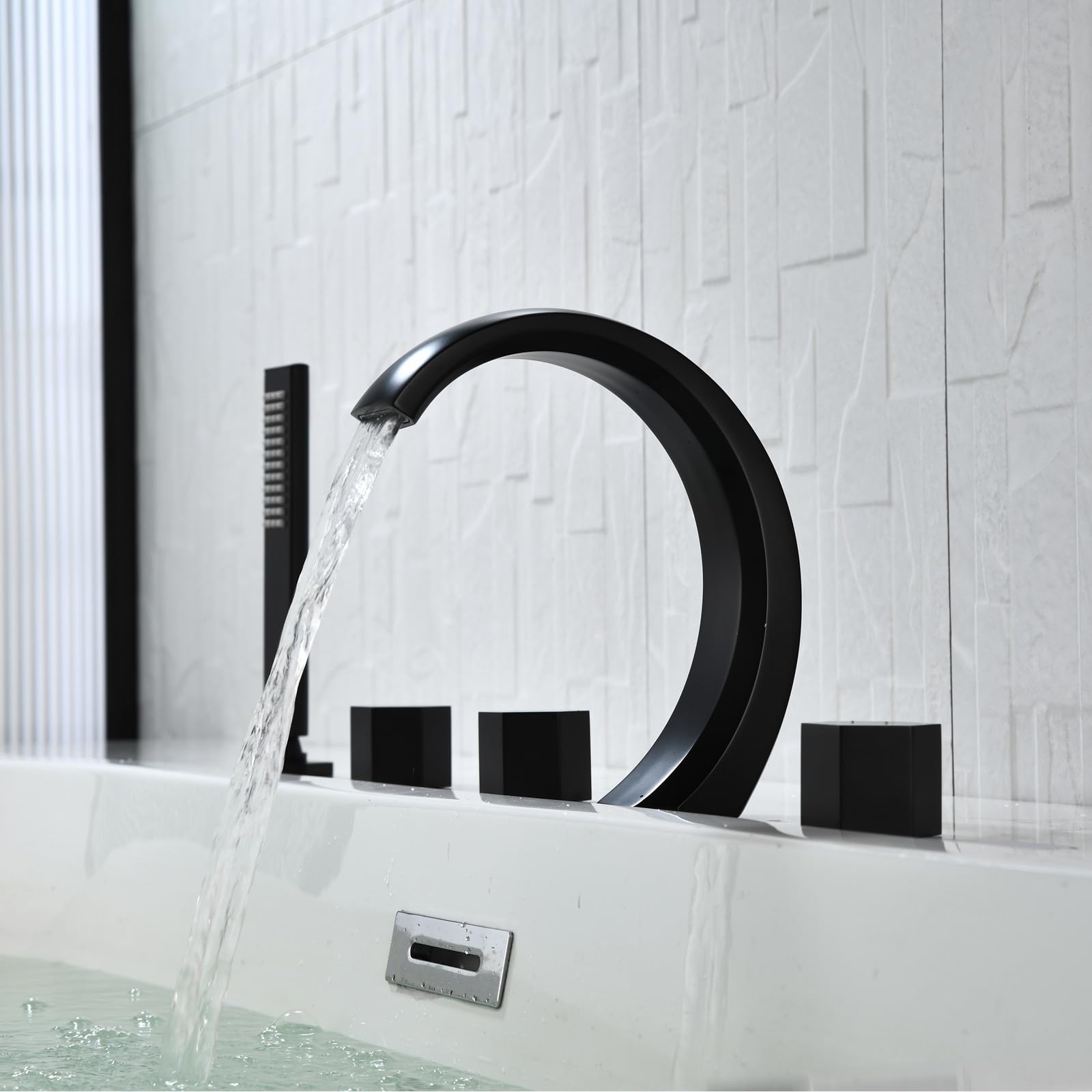 ZQFHSX Brass Shower Mixer Tap with 5 Holes - Finish, Bath Taps for Modern Bathrooms