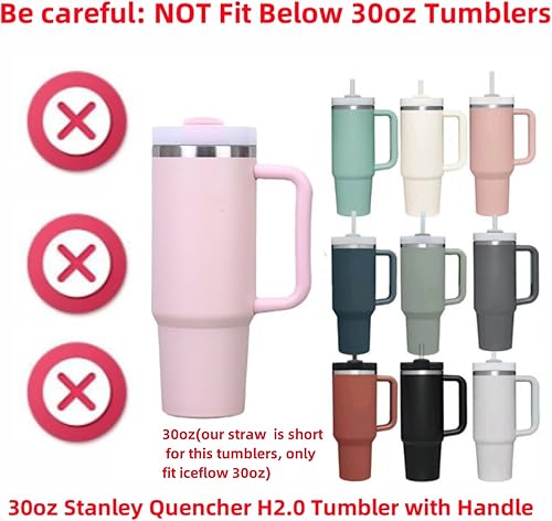 Miniatura 2 de Popote de repuesto para Stanley Iceflow de 30 onzas (solamente), popotes transparentes reutilizables compatibles con Stanley IceFlow Flip de 30