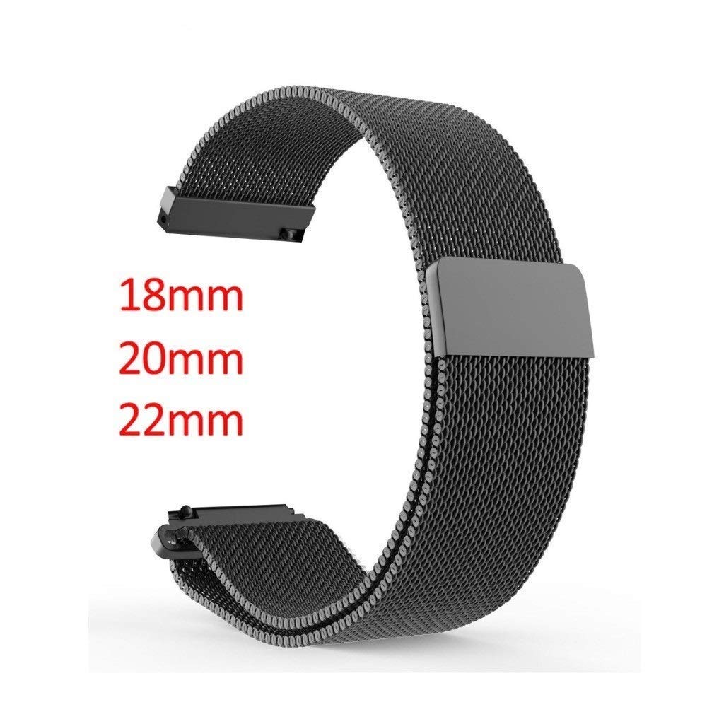 Bracelet de Montre 18mm 20mm 22mm Universel milanes Boucle Bracelet Bracelets Montre Intelligente Bracelet en métal Bracelet de Montre en Acier Inoxydable Hommes et Femmes Montres Bracelet