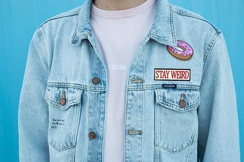 Miniatura 3 de Parche Stay Weird - Parche bordado - Parche para planchar  coser - Parches para ropa, mochila, chaquetas, gorras, etc. (blanco)