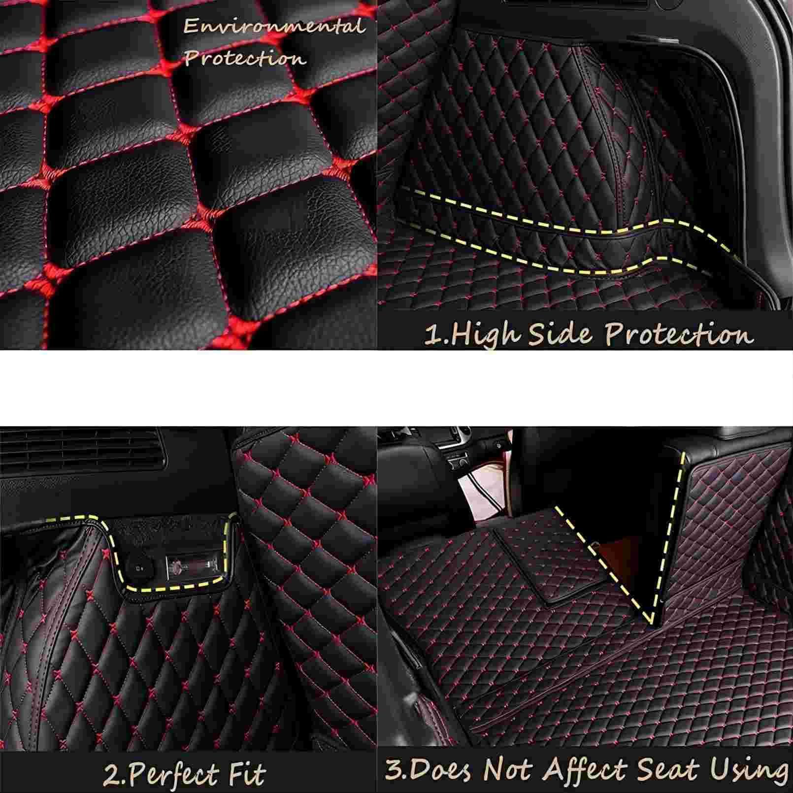 Auto Tappetini per Bagagliaio per Volvo S90 2016-2023, Su Misura Auto Tappetini Bagagliaio Copertura Totale Tappetino Bagagliaio Protezione Accessori,G Black_Beige