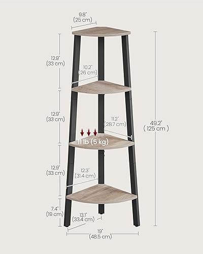 Miniatura 15 de VASAGLE ULLS35X - Estante esquinero de 5 niveles, estante de escalera industrial, soporte para plantas para sala de estar, oficina, cocina, marrón