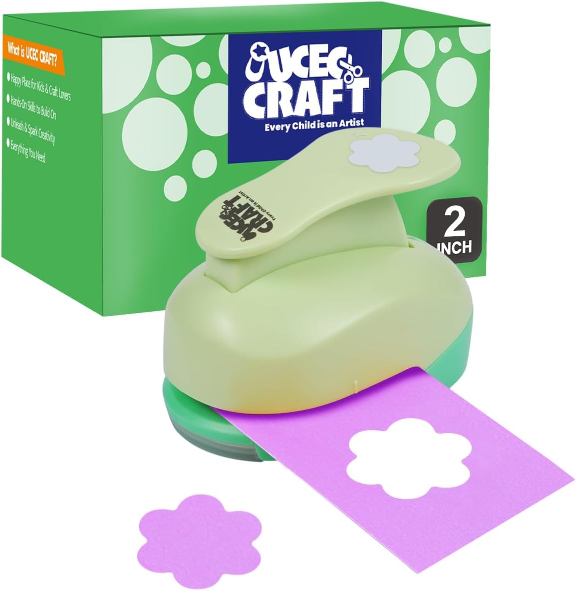 UCEC Flower Paper Punch 2 Inch (5.08cm), Flower Hole Punch for Crafting - Easy to Use - Floral Paper Puncher for Scrapbooking Cards Arts Fun Projects, Versatile Craft Puncher Tool, 1 pcs