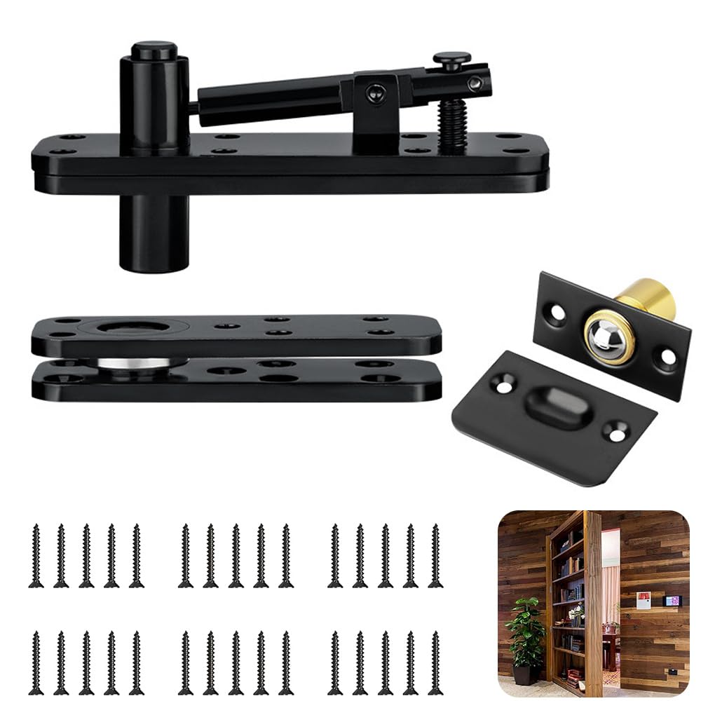 Wotendy Heavy Duty Hidden Door Hinges, 360° Rotation Stainless Steel Pivot Hinge, Up to 260kg Load-Bearing