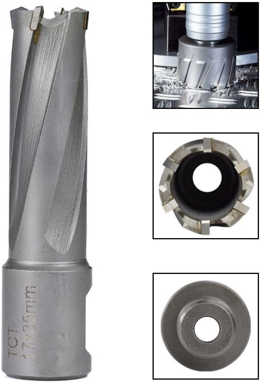 Core Drill Bit Flat Shank Drill Bit TCT Annular Cutter With Weldon Shank For Magnetic Drill Hole Saw,13x35mm