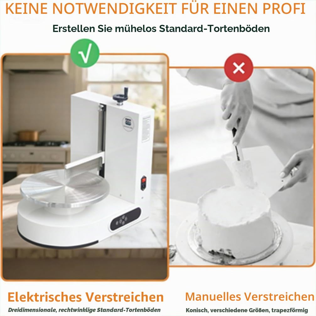 Einstellbare Tortencremestreichmaschine Tortendekorationsmaschine Wird zum Verteilen von Kuchencreme Zuckerguss verwendet Brot Butter für 4 bis 12 Zoll große Kuchen,002