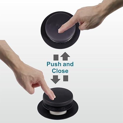 Miniatura 8 de Juego de montaje de reborde de drenaje de bañera color negro, con punta de desagüe de un solo agujero, kit de recambio de rosca gruesa con placa