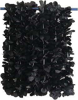 LITTLE FEATHER Black Flower Leis for Halloween Decor Tropical Hawaiian Party Favors,Pack of 6Pcs