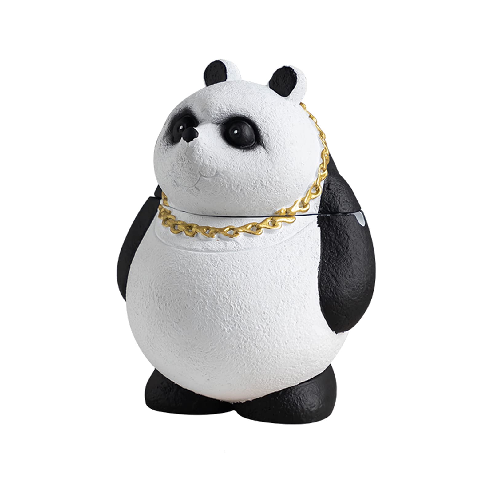 Kfgisd Panda Cartoon Garbage Can-Mini-Creative Trash Can With Lid For Office/Concrete/H-13.6Cm ,Ashtrays