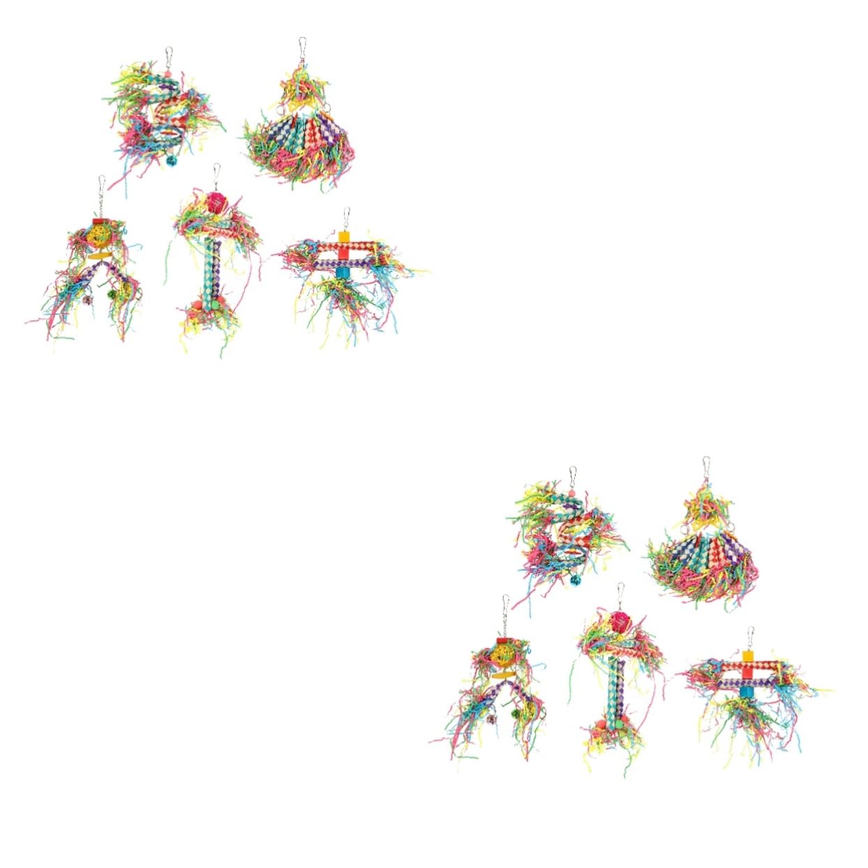 POPETPOP 2ensembles Jouets à Mâcher pour Perroquets Accessoires Suspendus pour Cage à Oiseaux Stimule Activité Physique Oiseaux