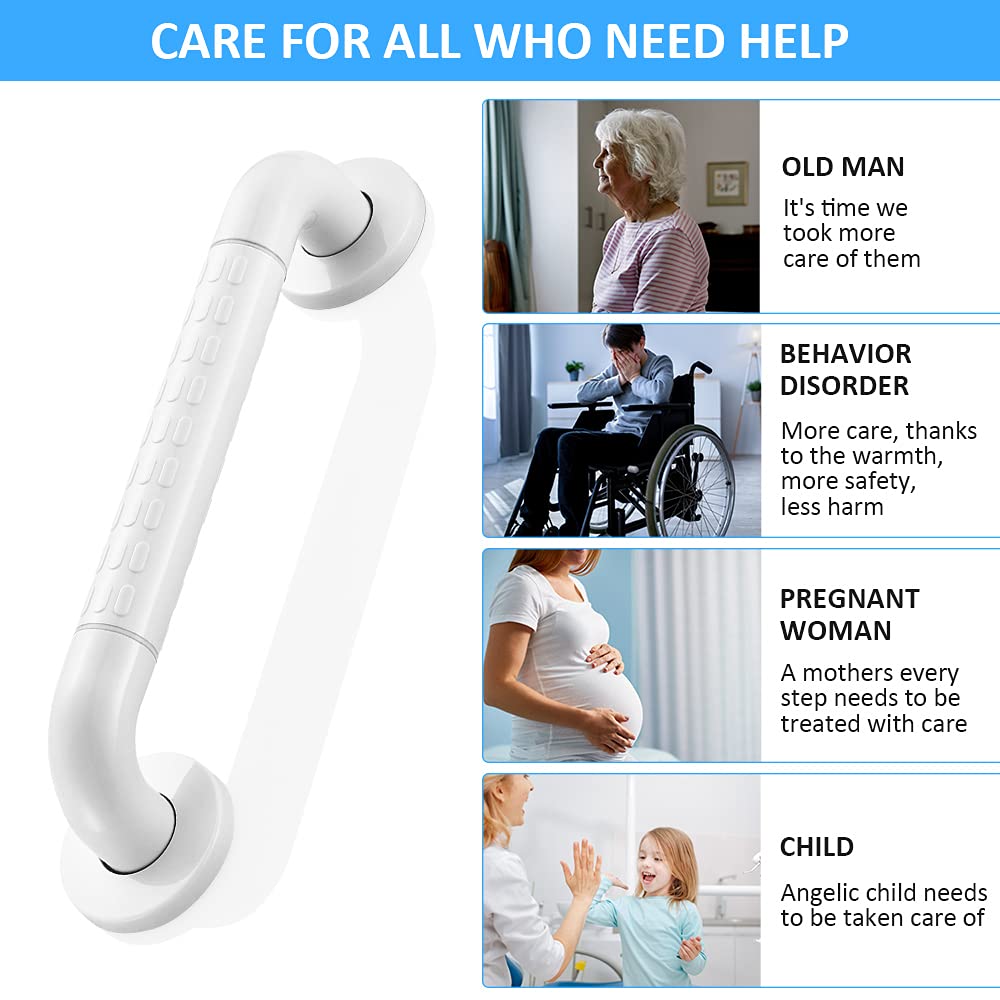 BONADE Maniglione da Bagno Antiscivolo Maniglia in Acciaio Inossidabile da Doccia/Bagno/Vasca, Maniglione da Bagno per Pareti per Disabili Anziani Gravida Bambini e Persone con Mobilità Ridotta 35CM