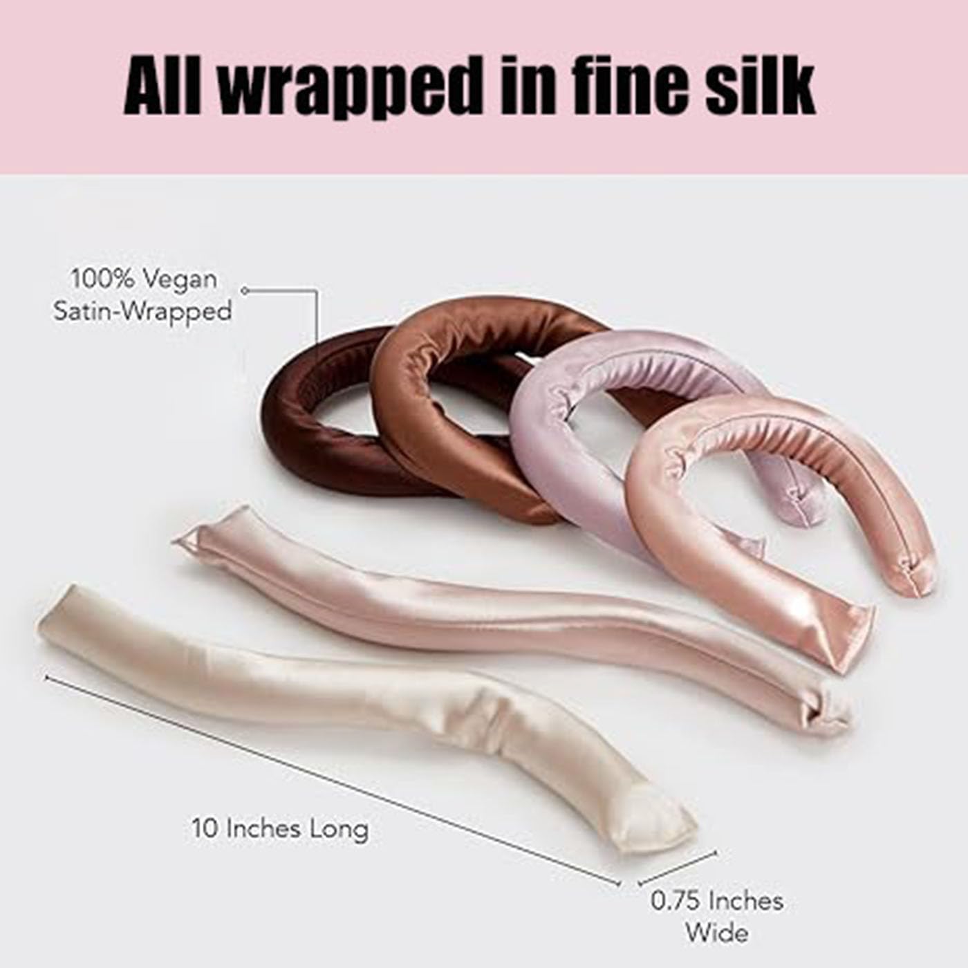 Heatless Hair Curler -Satin Covered Heatless Hair Curlers for Long Hair ?6 pcs Satin Jumbo Flexi Rods for All Hair Types ?Hair Curlers To Sleep in?Easy and Gentle on Hair?Girl's gift