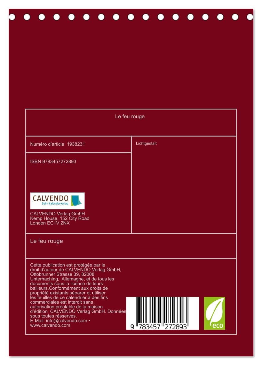 Le feu rouge (Calendrier de bureau 2026 DIN A5 horizontal), CALVENDO calendrier mensuel: Photographie érotique en lumière rouge