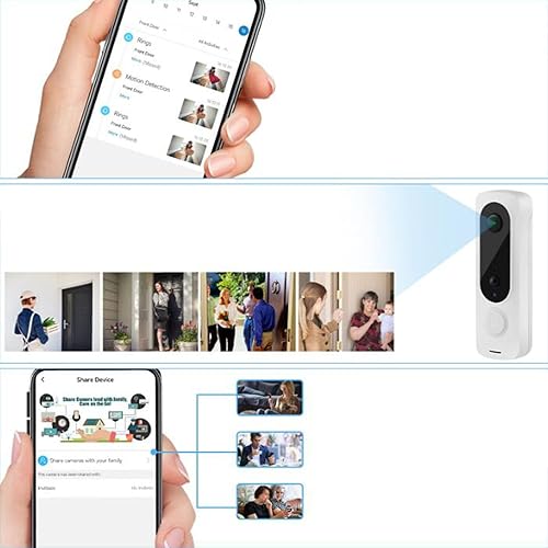 Miniatura 4 de H6 - Timbre de video inalámbrico WiFi, timbre inteligente con sistema de cámara WiFi, timbre de video con cámara de visión nocturna, sensor