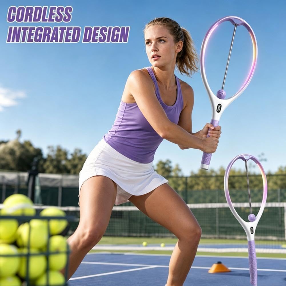 Solo-Tennis-Trainer, Rebound-Ball mit Farblicht, tragbare Schwung-Übungshilfe, Training, Verbesserung für Indoor- und Kontakttennis